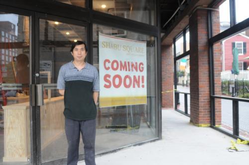Panja S. Lymswan, co-owner of Spice Thai Cuisine and 9Tastes, at the site of his new restaurant, Shabu Square, which will open at 97 Winthrop St. next month. The restaurant will specialize in shabu-shabu, a variety of hot pot that involves dipping vegetab