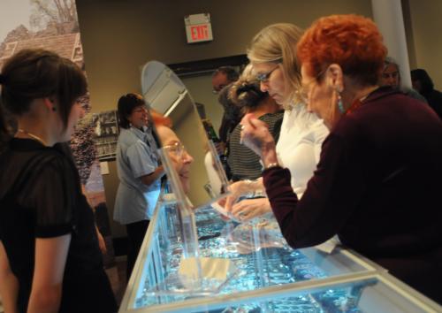 Ninety-two year old Irma Bailey displayed her finest Southwestern jewelry, baskets, ceramics, and rugs at the Native American arts and crafts show over the weekend at the Peabody Museum. 