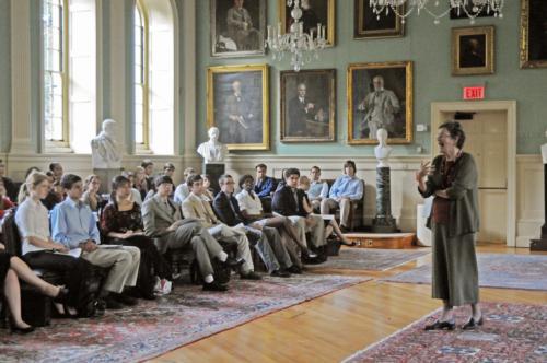 Associate Dean of Student Activities Judith Kidd addressed the student members of the Student-Faculty Committees in the Faculty Room in University Hall yesterday.