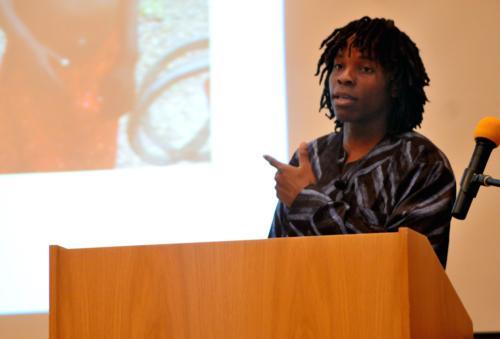 David M. Sengeh ’10 discusses his experience distributing insecticide-treated mosquito nets to battle malaria in Sierra Leone at Friday’s “Stand Up & Take Action Against Poverty” rally. Students from throughout the Boston area gathered to reaffirm the Mil