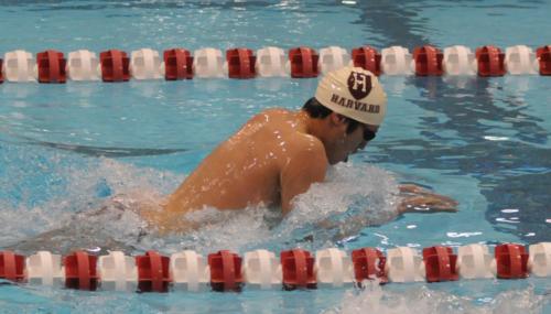 Senior Mike Lin, who was sixth in the 100-yard breaststroke, and the Harvard men’s swim team earned a 169-119 victory over Brown at home on Saturday. The win pushes the Crimson’s record to 7-0 overall and makes it the favorite in this weekend’s showdown w