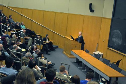 Gillian Beer explores Charles Darwin’s private journals to reveal how his fascination with consciousness of all life forms brought about useful methods of inquiry, in a speech yesterday in Tsai Auditorium.