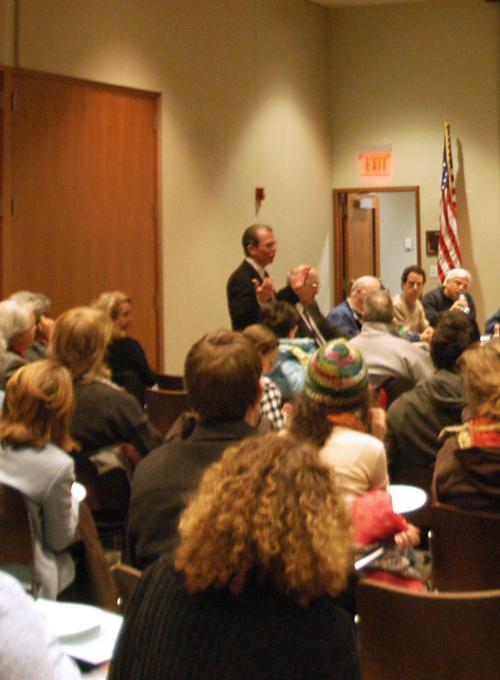 Allston residents express frustration at Harvard’s decision to slow construction
of its Science Complex at last night’s task force meeting.