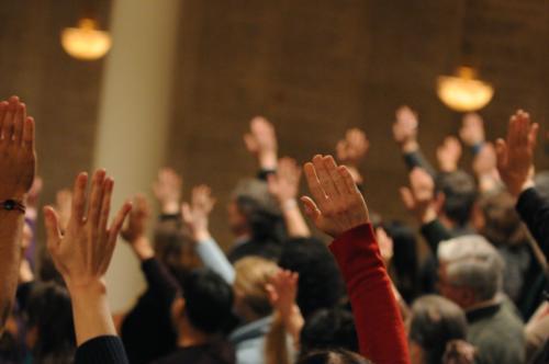 Many in the audience at Witness waved their hands to Serenade in C Major, led by ballet artist Damian Woetzel.