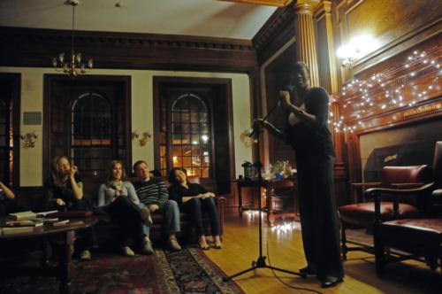 Poetry readings and musical performances from students abound last Friday night in the intimate PHBA Parlor Room.
