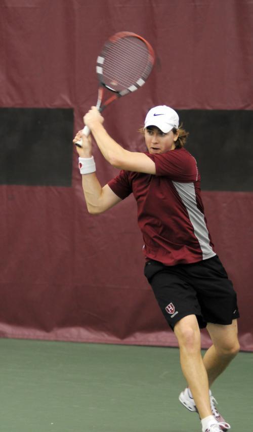 Sophomore Alexei Chijoff-Evans played impressively for the Crimson this weekend, sweeping two singles matches and combining with co-captain Chris Clayton for a doubles win against Penn and Princeton.