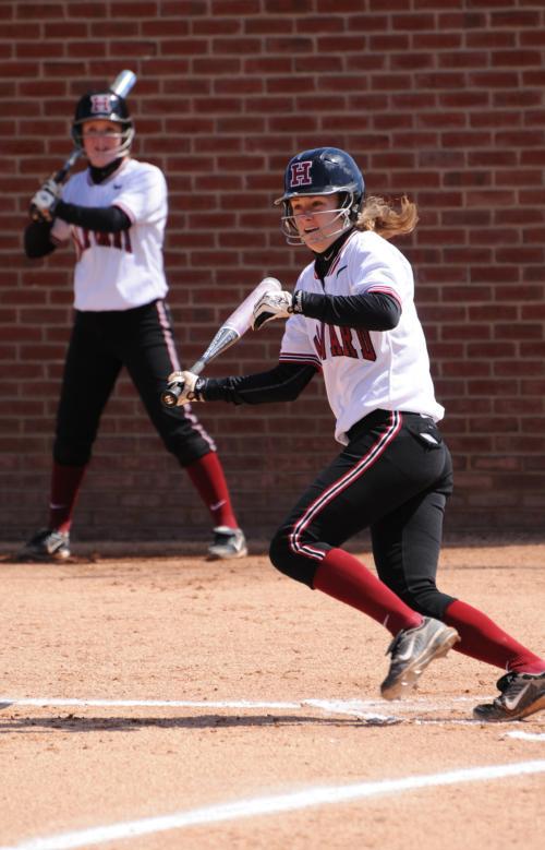 Speedy sophomore Emily Henderson had four hits in the Crimson’s doubleheader against Yale yesterday afternoon.
