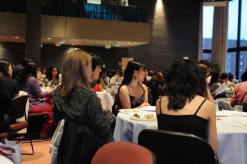 Harvard's Asian American community gathered over a catered dinner and ceremonies to honor several distinguished seniors during Reflections last night in Pound Hall at the law school.