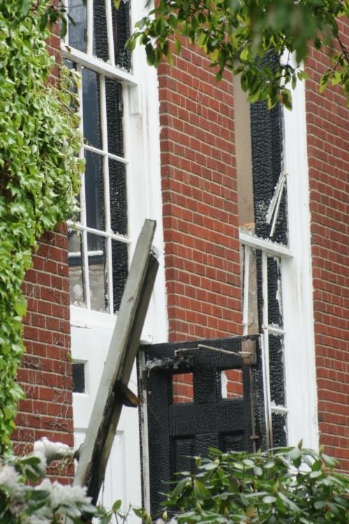 The fire spared little at the church, with only the brick exterior escaping major damage.