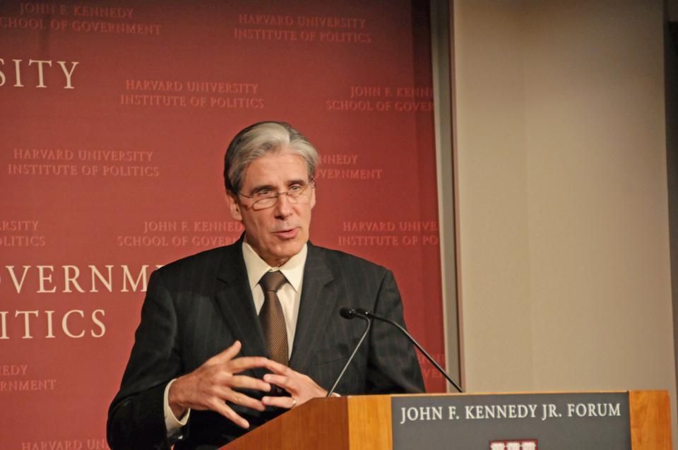 Dean of Harvard School of Public Health Dr. Julio Frenk gives an address at the JFK Jr. Forum last night entitled “Health Reform in an Era of Pandemics: Implications for Health Security."