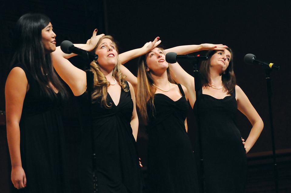 Students enjoyed the first A cappella concert of the year as The Harvard Din and Tonics and The Radcliffe Pitches gave their concert, “In Full Swing”, in Sander’s Theater Saturday night.