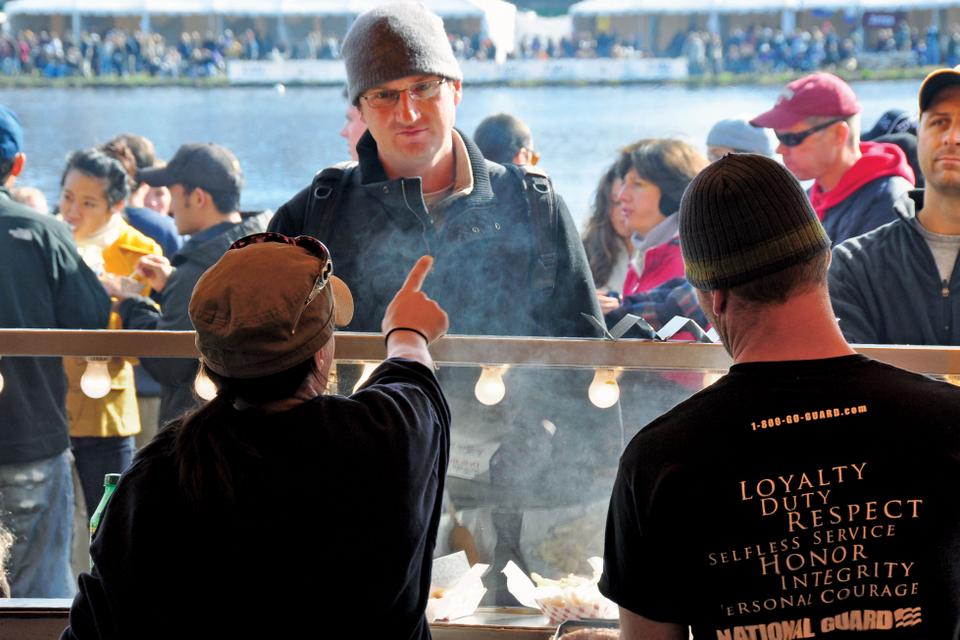 The Head of the Charles regatta is also host to numerous food vendors, who provided watchers­—who number over 100,000 a day on average—with hot food and beverages. 
