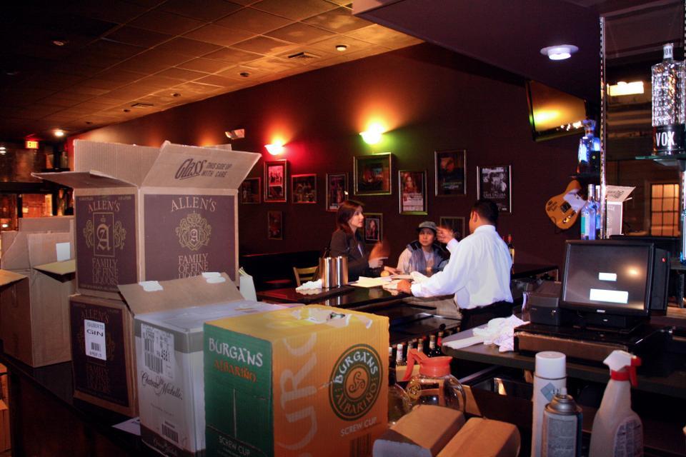 Congas, a new tapas restaurant in Harvard Square, prepares for its grand opening tomorrow. Having recently secured liquor licesnes, Congas bartenders J.D. Acton and Carlos Medina prepare for business later this week. Conga owner Panja Lymswan, also the owner of Spice, recently decided to open Congas, at 1 Eliot street formally Shabu Square.