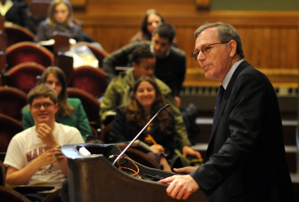 Eric Foner, professor of History at Columbia University, gives the third lecture in his series of Massey Lectures on emancipation and its consequences yesterday in Sever Hall.