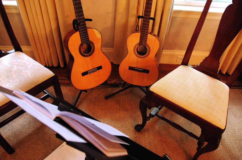 Mankiw says his sons love to play the guitar, and that he strums along as well.