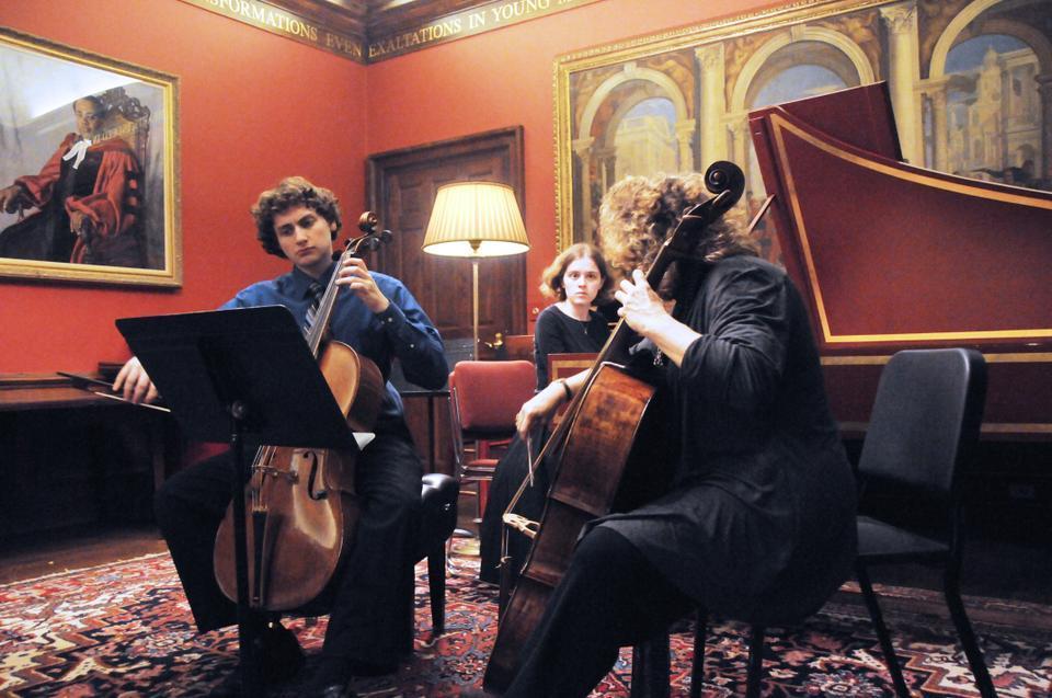 The Harvard Baroque Chamber Orchestra hosted “Two Centuries of Chamber Music” yesterday.  Cellists James R. P. Williamson ‘10 and Pheobe Carrai were accompanied by Tamar H. Grader ‘11 on the harpsichord.