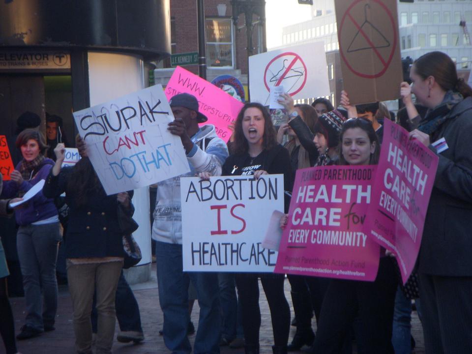 The StuPak protest in Harvard Square
