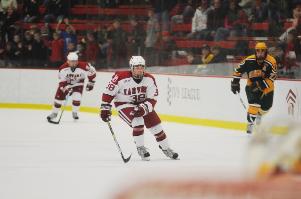 Rookie Conor Morrison netted four goals in Harvard’s 6-5 overtime loss to BU last Tuesday, but he and the rest of the Harvard men’s hockey team will look to right the ship tomorrow against Brown after suffering an eight-game winless streak.