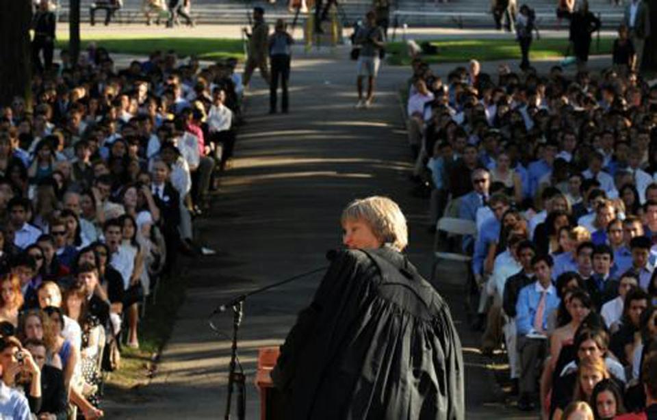 Original Publication Date: September 2, 2009

President Drew G. Faust speaks to the Class of 2013 during the Freshman Convocation Ceremony yesterday in Tercentary Theater.