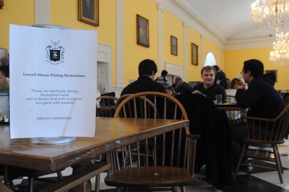 Lowell House's dining hall recently imposed restrictions to help cut down on its frequent overcrowding. 