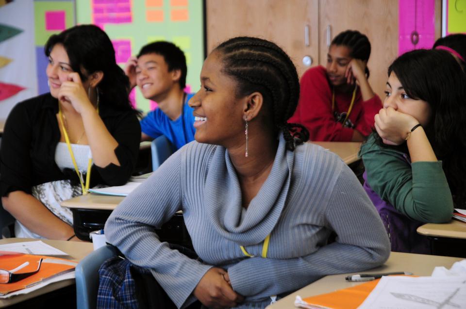Teach for America corps member Pia Dandiya ‘09 teaches math classes at Garfield Middle School in Revere, MA