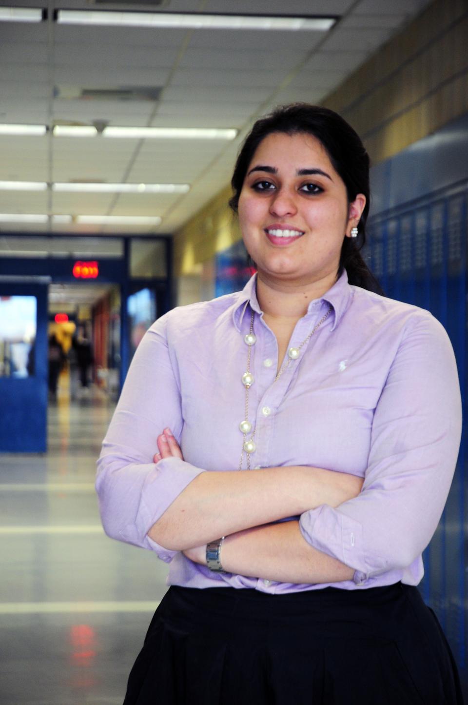 Teach for America corps member Pia Dandiya ‘09 teaches math classes at Garfield Middle School in Revere, MA.