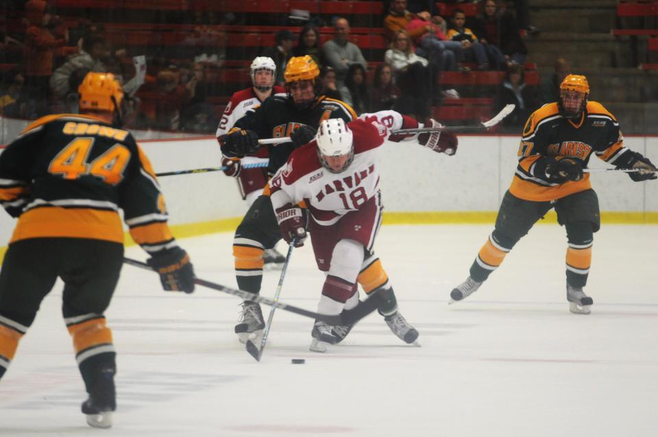 Junior Sam Bozoian had a career performance in Friday’s 5-2 win over Brown, registering both his first career goal and first career assist in the victory. Bozoian was one of five Harvard players to score in the balanced win as the Crimson broke its three-game losing streak against the Bears.
