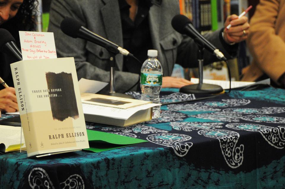 The Harvard Book Store hosted a conversation with John Callahan and Adam Bradley about Ralph Ellison's posthumously-published second novel Three Days Before the Shooting. At his death in 1994, Ralph Ellison left behind roughly two thousand pages of his unfinished second novel, which he had spent nearly four decades writing. Long awaited, it was to have been the work Ellison intended to follow his masterpiece, Invisible Man.  Three Days Before the Shooting gathers together in one volume, for the first time, all the parts of that planned opus, including three major sequences never before published.