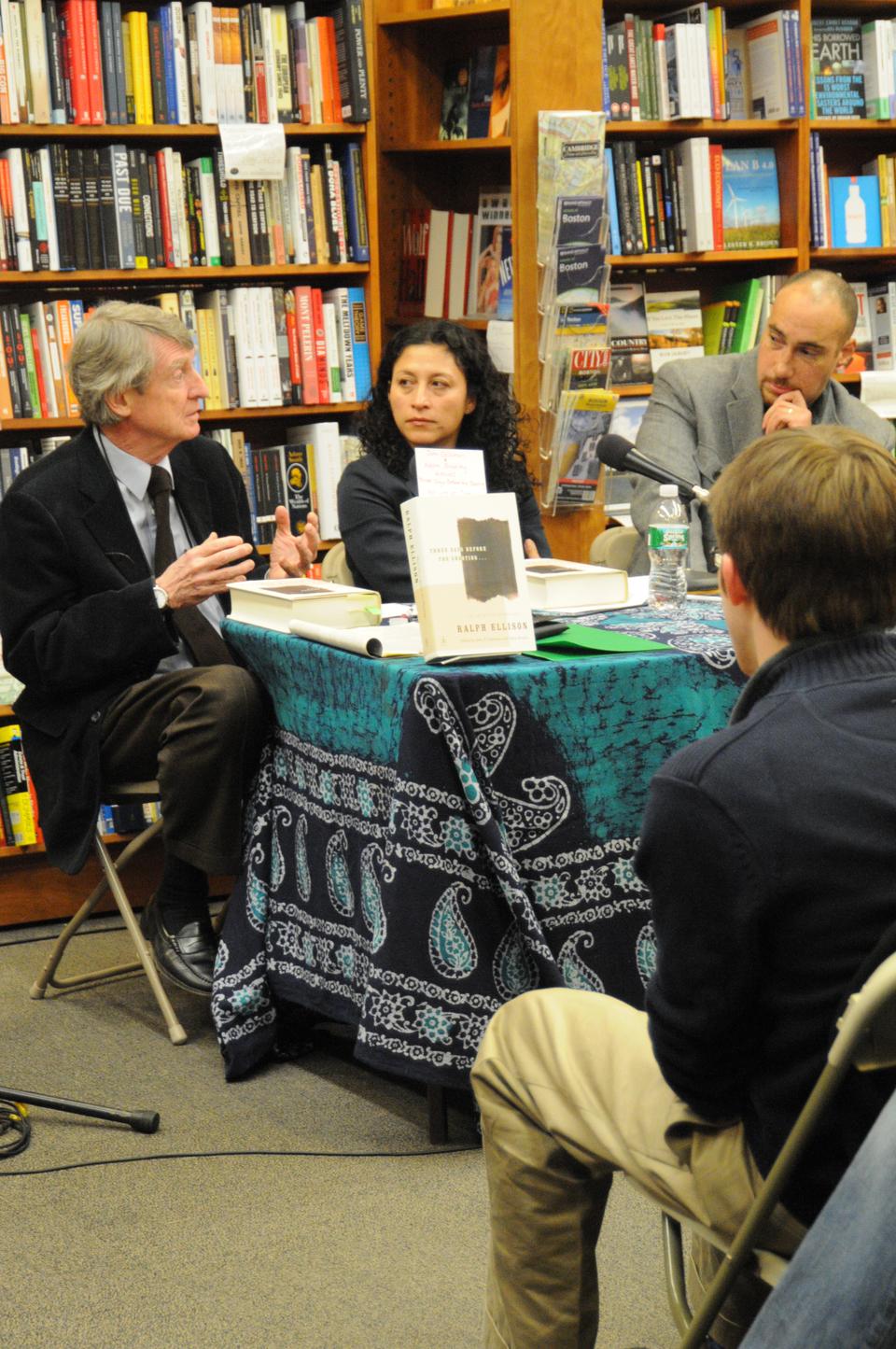 The Harvard Book Store hosted a conversation with John Callahan and Adam Bradley about Ralph Ellison's posthumously-published second novel Three Days Before the Shooting. At his death in 1994, Ralph Ellison left behind roughly two thousand pages of his unfinished second novel, which he had spent nearly four decades writing. Long awaited, it was to have been the work Ellison intended to follow his masterpiece, Invisible Man.  Three Days Before the Shooting gathers together in one volume, for the first time, all the parts of that planned opus, including three major sequences never before published.