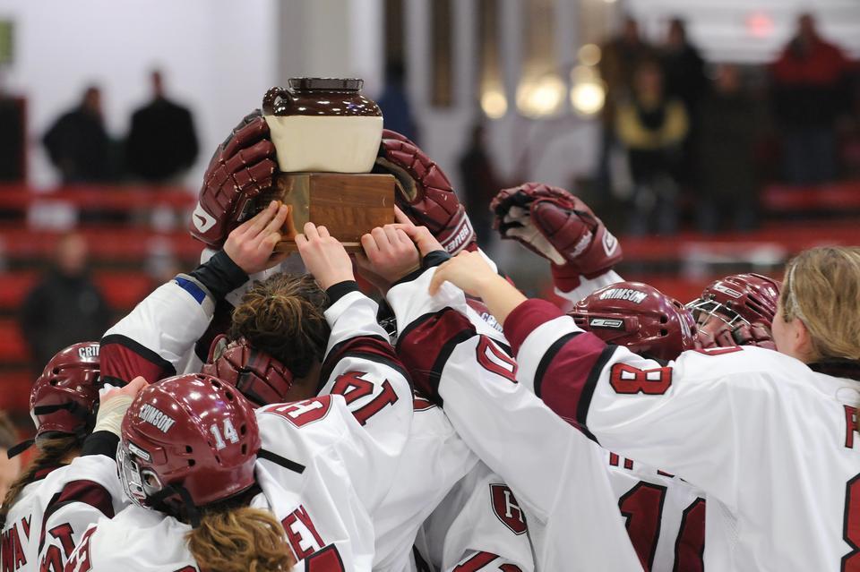 The Harvard women’s ice hockey team completed the Beanpot tournament yesterday with a strong performance that guaranteed them the win in the championship game. Junior Liza Ryabkina scored the winning goal in the second period to permanently put the Crimson up in front by a goal. The title comes in time for the NCAA tournment selection process. 