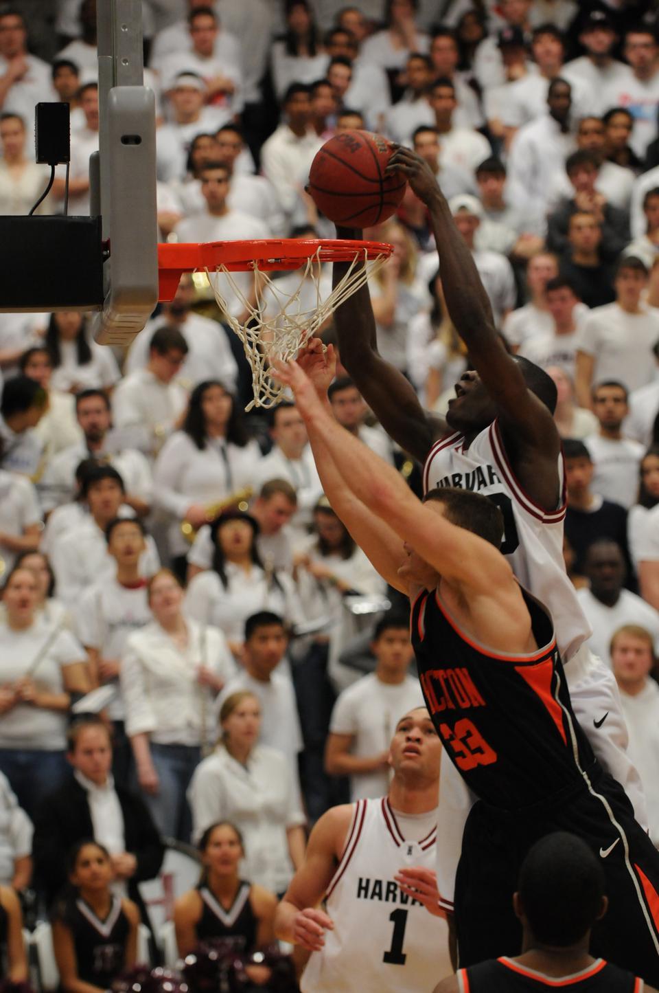 Freshman Kyle Casey dunks over an opponent in front of a sold out crowd.