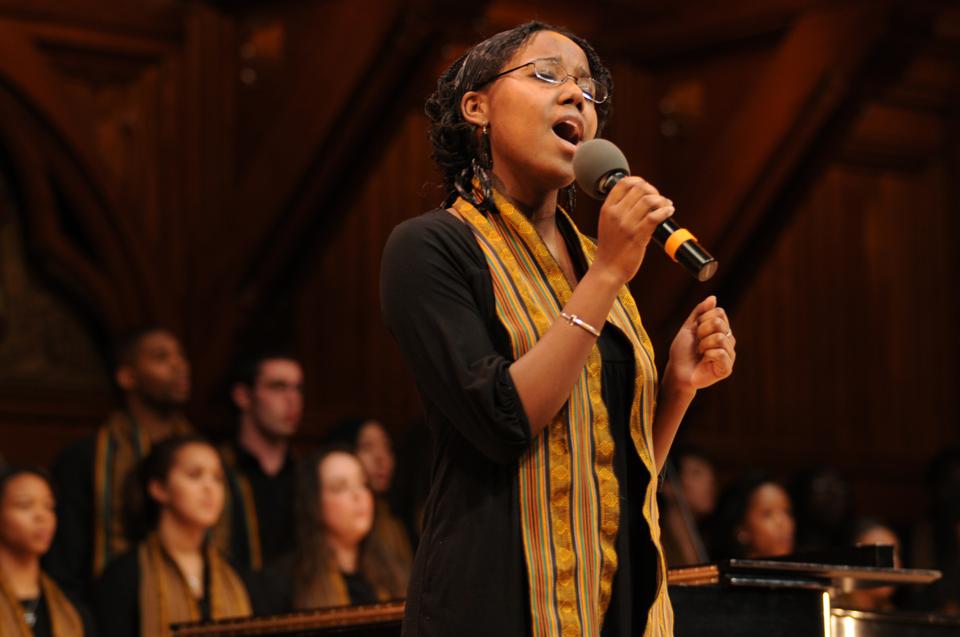 The Kuumba Singers of Harvard perform at the Harvard for Haiti Benefit Concert in Sanders Theater last Friday, February 12, 2010.