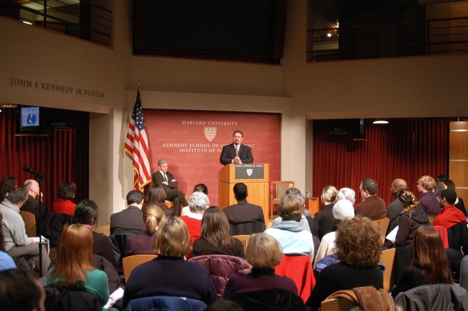 Ambassodor Luis CdeBaca talks about modern-day slavery in the US yesterday at the IOP. CdeBaca stressed the importance of a combined effort between the government and community to combat slavery.