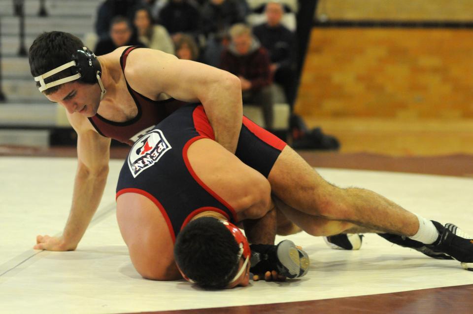 Three Crimson grapplers at the EIWA championships came away with hardware this weekend. Co-captains J.P. O’Connor (157 lbs.) and Louis Caputo (184) took first and second, while rookie Steven Keith (125) took third in his bracket.