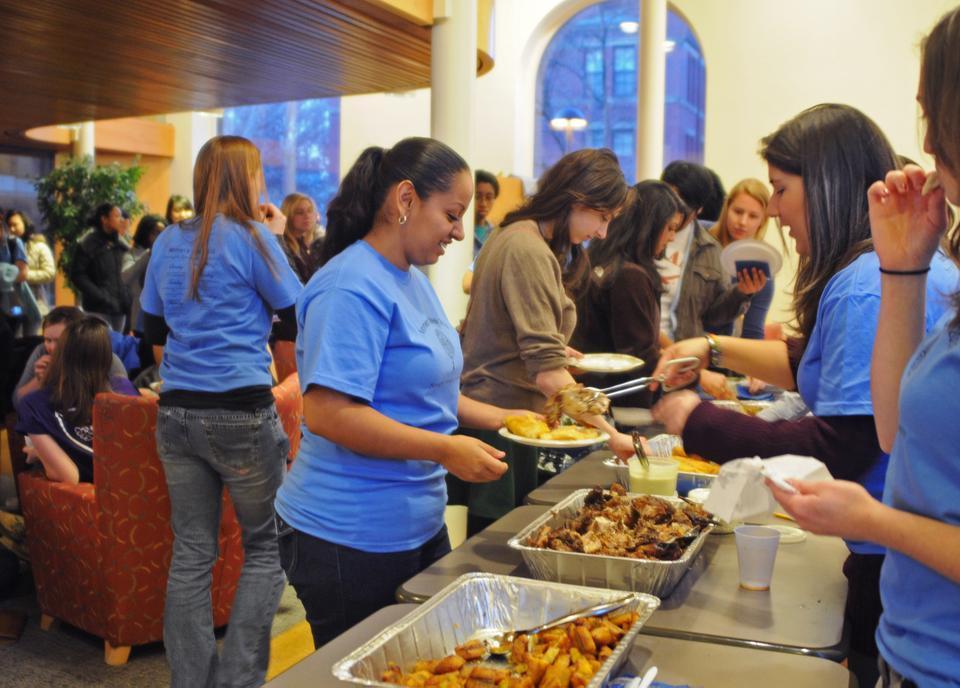 Students gathered at Boylston Hall yesterday for this year's Women's Week Kickoff