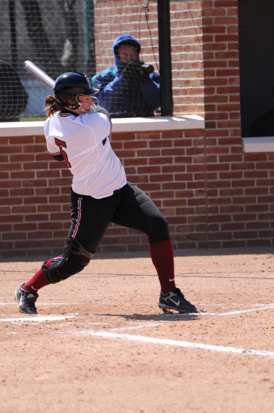 Sophomore Whitney Shaw, shown here in earlier action, and the Harvard softball team didn't have enough juice to make a pair of comebacks on Tuesday, dropping two games to Loyola Marymount and Bucknell.
