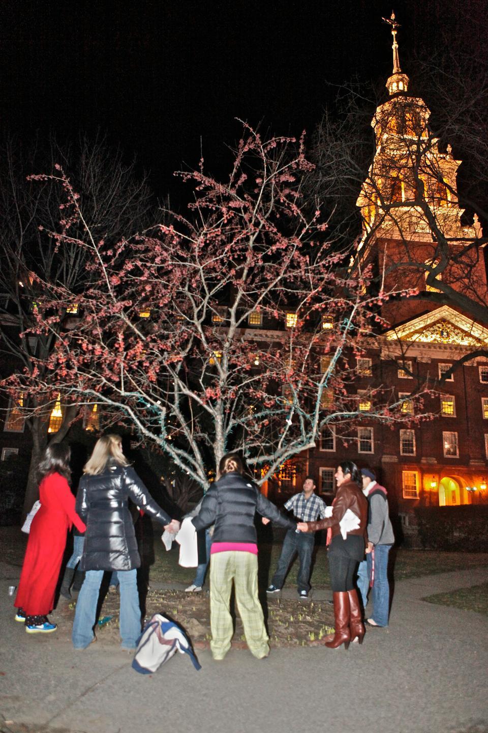 The Lowell House courtyards were the sites of various rituals last night as freshman carried out River Run. Gone, however, are the days when upperclassmen would attend, distributing alcoholic beverages.