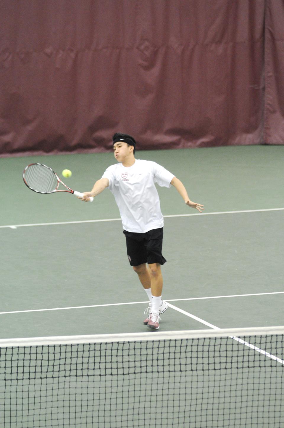 Freshman Andy Nguyen, who leads his team in singles wins, helped the Crimson pull out a 4-3 victory over Radford yesterday evening. The rookie moved up from his typical spot in the lineup to the No. 2 position, and the decision paid off, as Nguyen took his match in three sets.