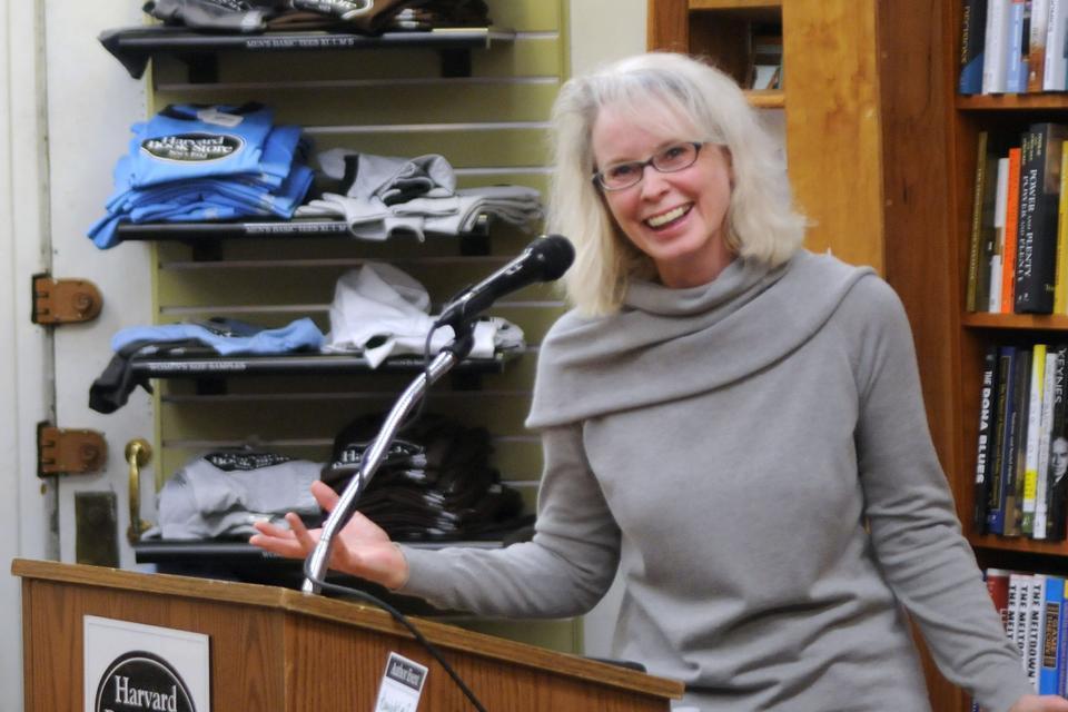 Mary Gaitskill reads from her newest book of short stories, "Don't Cry," at the Harvard Bookstore yesterday. Gaitskill read from the title story and answered questions about her writing process and her favorite authors.