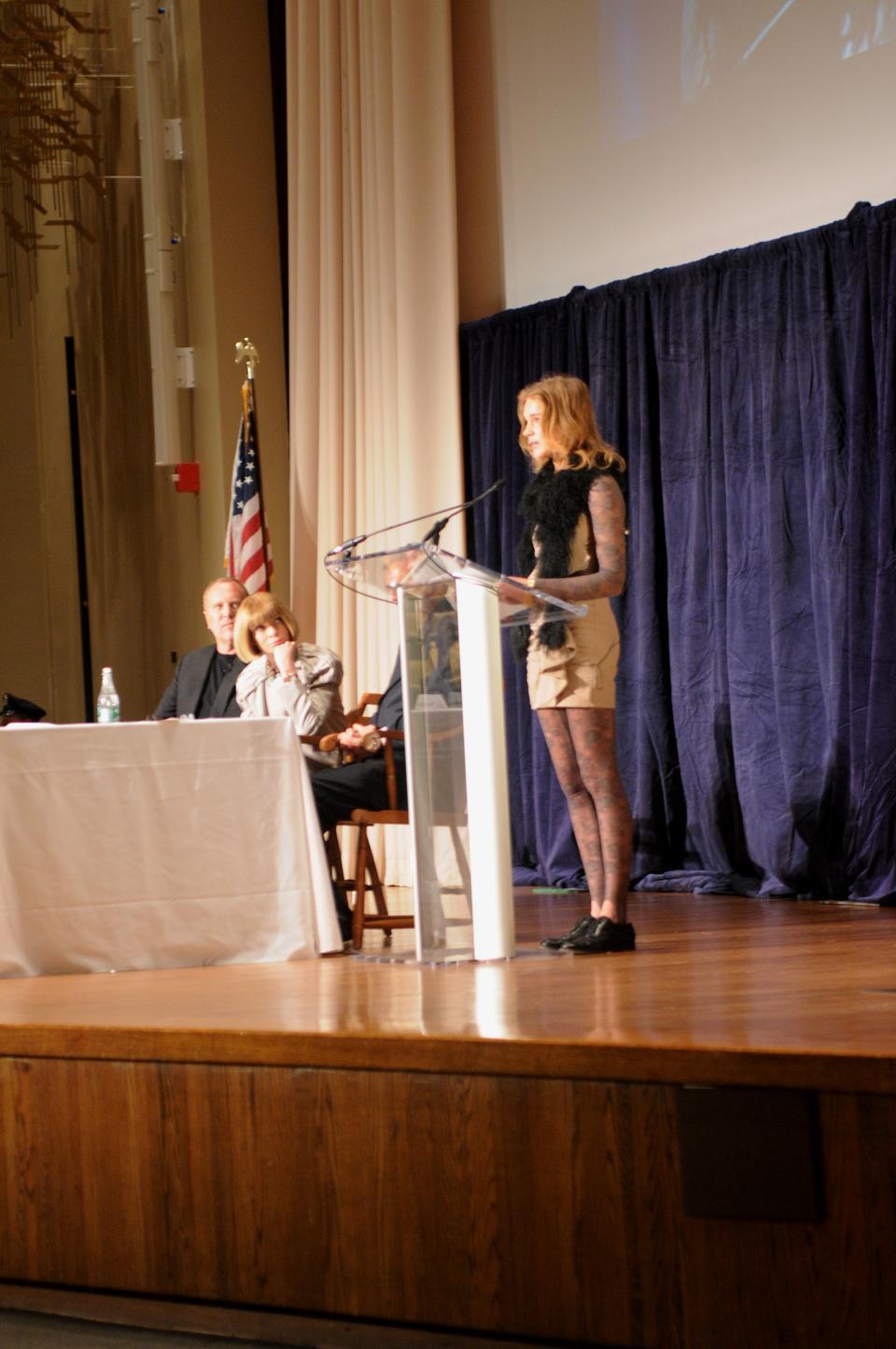 Supermodel Natalia Vodianova, fashion designer Michael Kors, and Vogue editor-in-chief Anna Wintour speak at a forum at Harvard Business School sponsored by Massachussetts General Hospital, titled "Health Matters: Weight and Wellness in the World of Fashion."