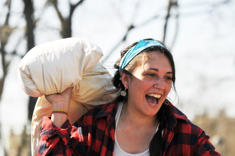 Over 1500 Boston and Cambridge residents take part in a pillow fight on Cambridge Common on Saturday, April 3. 