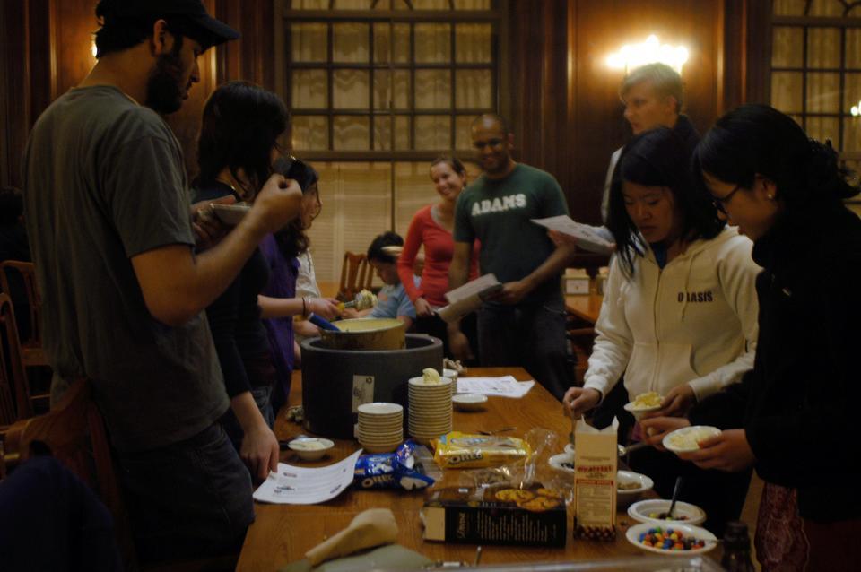 The Undergraduate Council hosted its first study break last night in the Adams dining hall. While serving vanilla ice cream sundaes, the friendly UC reps took time out to meet and socialize with their constituents.