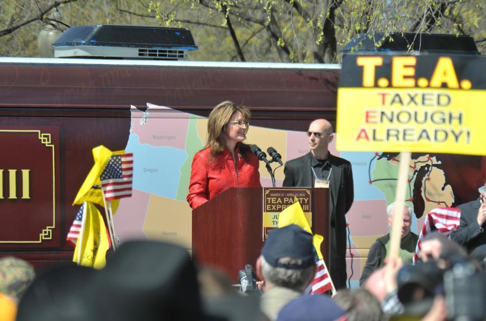Sarah Palin was a guest speaker with the Tea Party Express during its stop in Boston Commons.