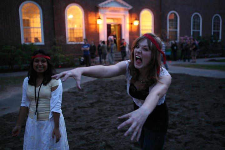 Prajakta D. Jaju '10 and Laura E. D'Asaro '13 are scary