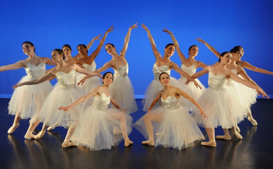 Dancers in the "Waltz from Les Sylphides" in "Silhouettes" performance.