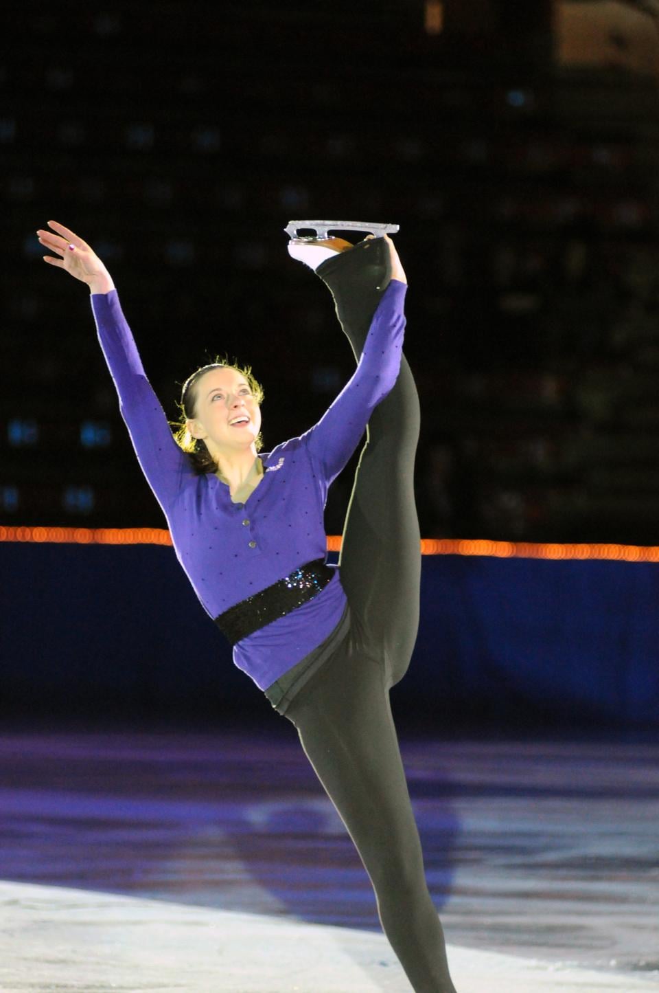 Emily Hughes '11 dances as part of the Evening With Champions ice skating performance.