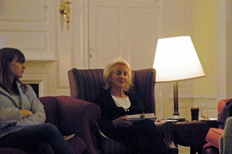 Poet, journalist, and human rights activist Rose B. Styron speaks at Kirkland House yesterday. Among other things, Styron discussed her many adventures across Eastern Europe in the 70s and 80s.