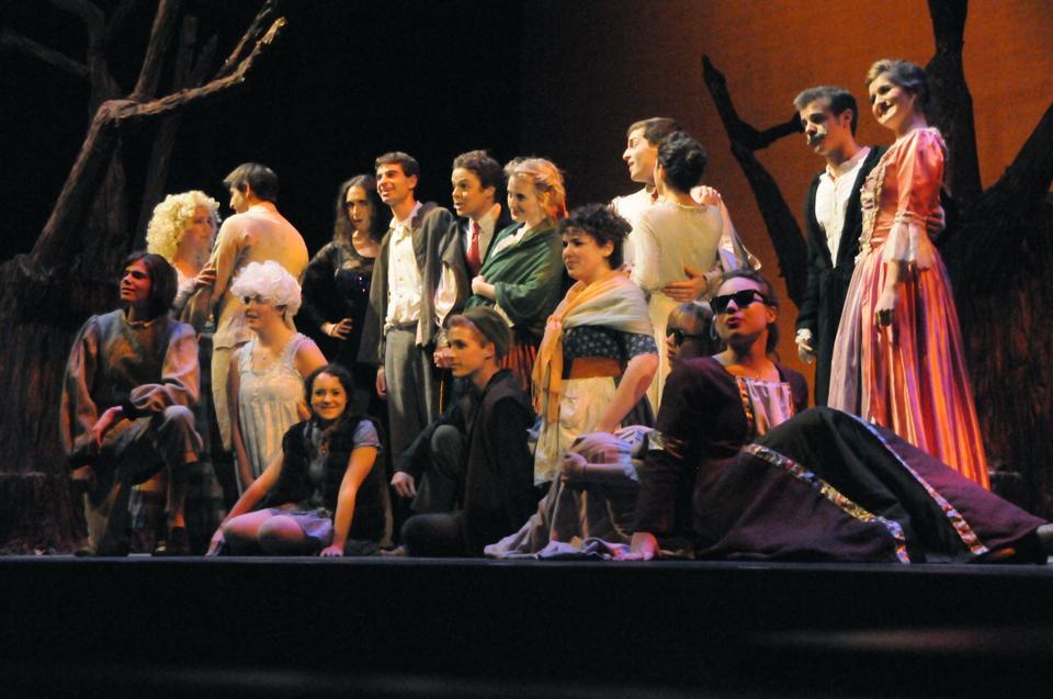 Into the Woods, directed by Jordan Reddout '10 blends classic fairy tales with the story of a baker and his wife.  The show is playing in the Loeb Mainstage theater through Saturday, May 1st.