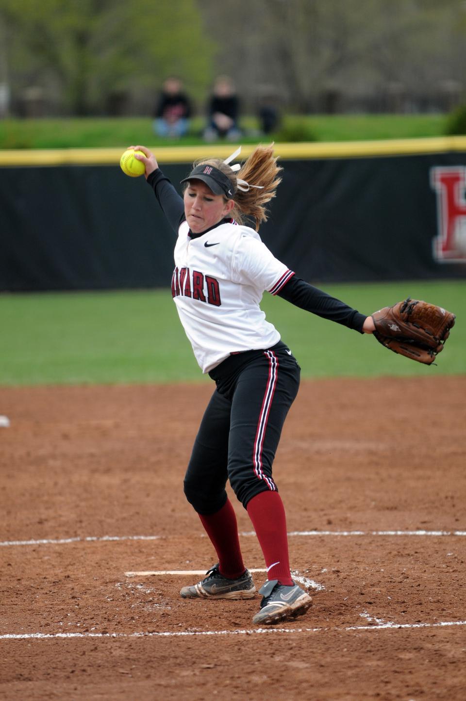 Sophomore pitcher Rachel Brown pitched 10.1 innings and gave up just three hits over two games to help the Crimson sweep Yale in yesterday's doubleheader.