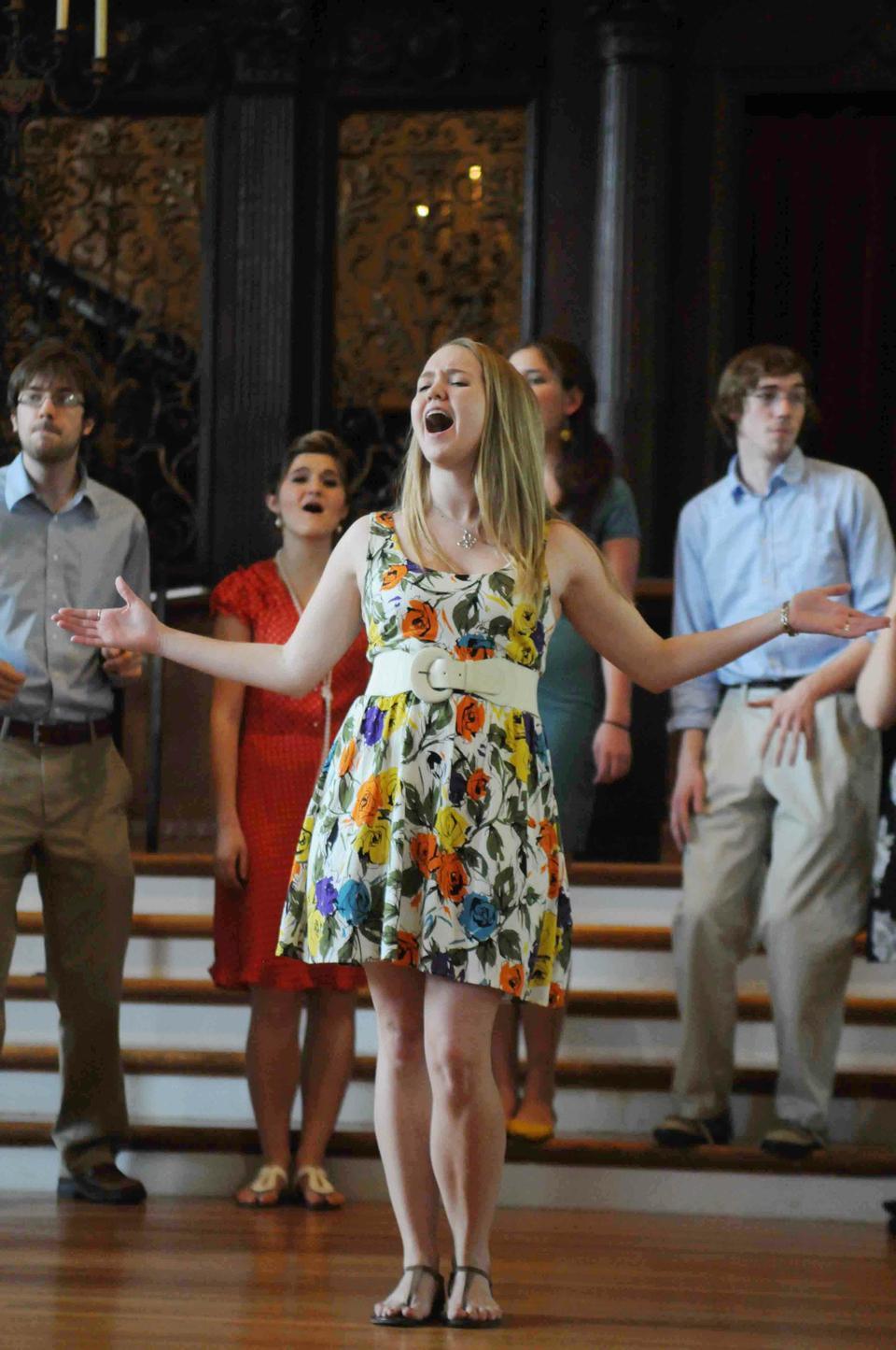 Kaitlin Terry ‘12 sings “You Belong With Me” by Taylor Swift as part of the Veritones a cappella performance in Memorial Church last Saturday, May 1